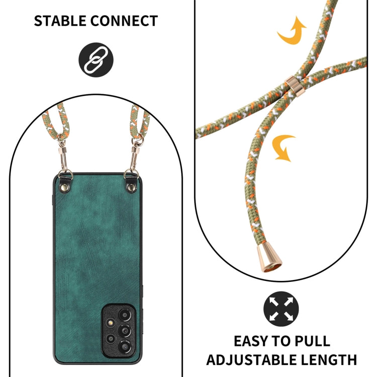 For Samsung Galaxy S25 5G Vintage Leather PC Back Cover Phone Case with Crossbody Strap(Green) - Galaxy S25 5G Cases by PMC Jewellery | Online Shopping South Africa | PMC Jewellery | Buy Now Pay Later Mobicred