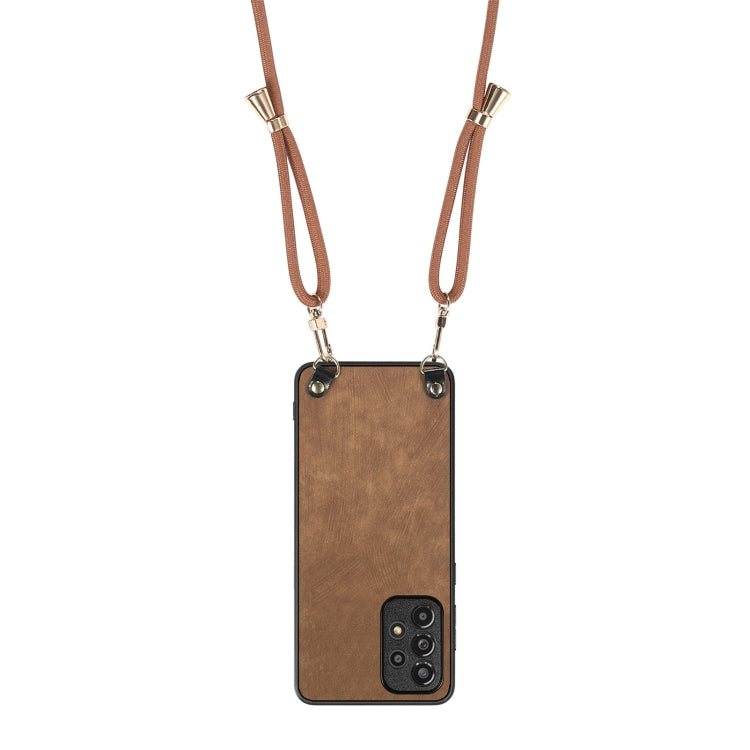 For Samsung Galaxy S25 5G Vintage Leather PC Back Cover Phone Case with Crossbody Strap(Brown) - Galaxy S25 5G Cases by PMC Jewellery | Online Shopping South Africa | PMC Jewellery | Buy Now Pay Later Mobicred