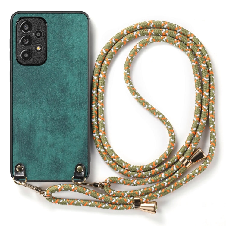 For Samsung Galaxy S25+ 5G Vintage Leather PC Back Cover Phone Case with Crossbody Strap(Green) - Galaxy S25+ 5G Cases by PMC Jewellery | Online Shopping South Africa | PMC Jewellery | Buy Now Pay Later Mobicred