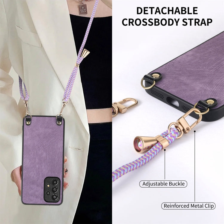 For Samsung Galaxy S25+ 5G Vintage Leather PC Back Cover Phone Case with Crossbody Strap(Purple) - Galaxy S25+ 5G Cases by PMC Jewellery | Online Shopping South Africa | PMC Jewellery | Buy Now Pay Later Mobicred
