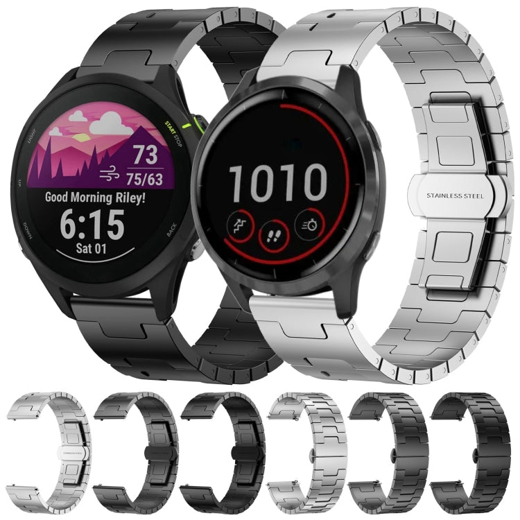 For Garmin Forerunner 255 Music Titanium Alloy 22mm Metal Watch Band(Titanium Color) - Watch Bands by PMc TechLife | Online Shopping South Africa | PMc TechLife | Buy Now Pay Later Mobicred