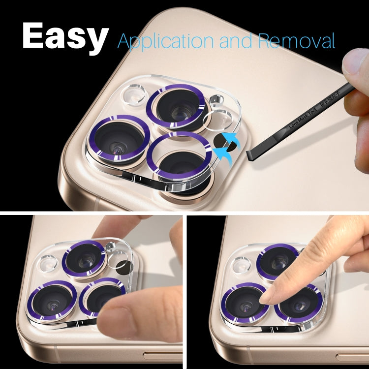 For iPhone 16 Pro / 16 Pro Max NORTHJO Camera Lens Protector CD Veins 3D Tempered Glass Film(Purple) - free shipping - PMC Jewellery - Order now!