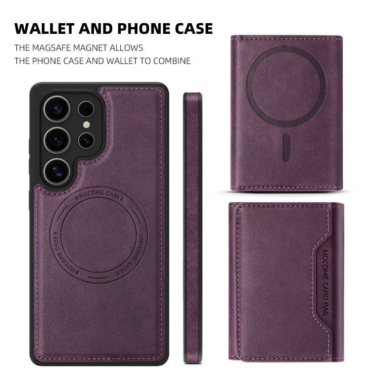 For Samsung Galaxy S25 5G Shield Multi-functional MagSafe Card Bag Phone Case(Purple) - Galaxy S25 5G Cases by PMC Jewellery | Online Shopping South Africa | PMC Jewellery | Buy Now Pay Later Mobicred