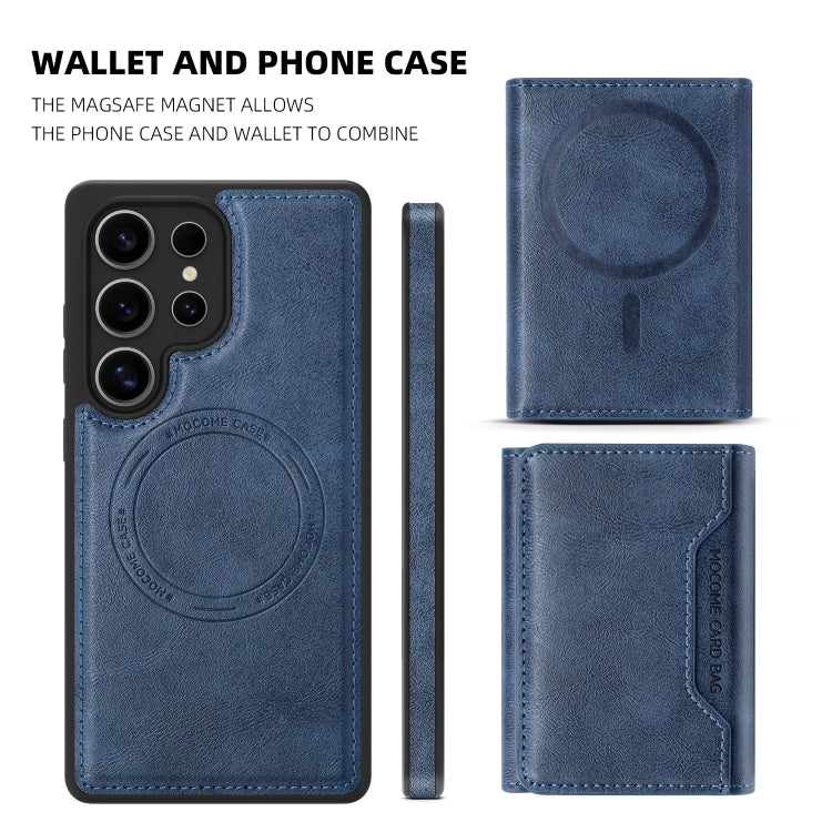 For Samsung Galaxy S25 5G Shield Multi-functional MagSafe Card Bag Phone Case(Blue) - Galaxy S25 5G Cases by PMC Jewellery | Online Shopping South Africa | PMC Jewellery | Buy Now Pay Later Mobicred