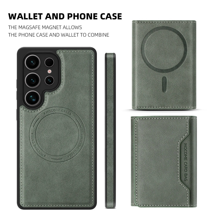 For Samsung Galaxy S25 5G Shield Multi-functional MagSafe Card Bag Phone Case(Green) - Galaxy S25 5G Cases by PMC Jewellery | Online Shopping South Africa | PMC Jewellery | Buy Now Pay Later Mobicred