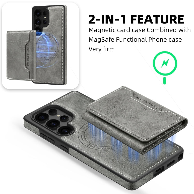 For Samsung Galaxy S25 5G Shield Multi-functional MagSafe Card Bag Phone Case(Grey) - Galaxy S25 5G Cases by PMC Jewellery | Online Shopping South Africa | PMC Jewellery | Buy Now Pay Later Mobicred