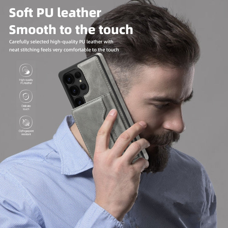 For Samsung Galaxy S25 5G Shield Multi-functional MagSafe Card Bag Phone Case(Grey) - Galaxy S25 5G Cases by PMC Jewellery | Online Shopping South Africa | PMC Jewellery | Buy Now Pay Later Mobicred