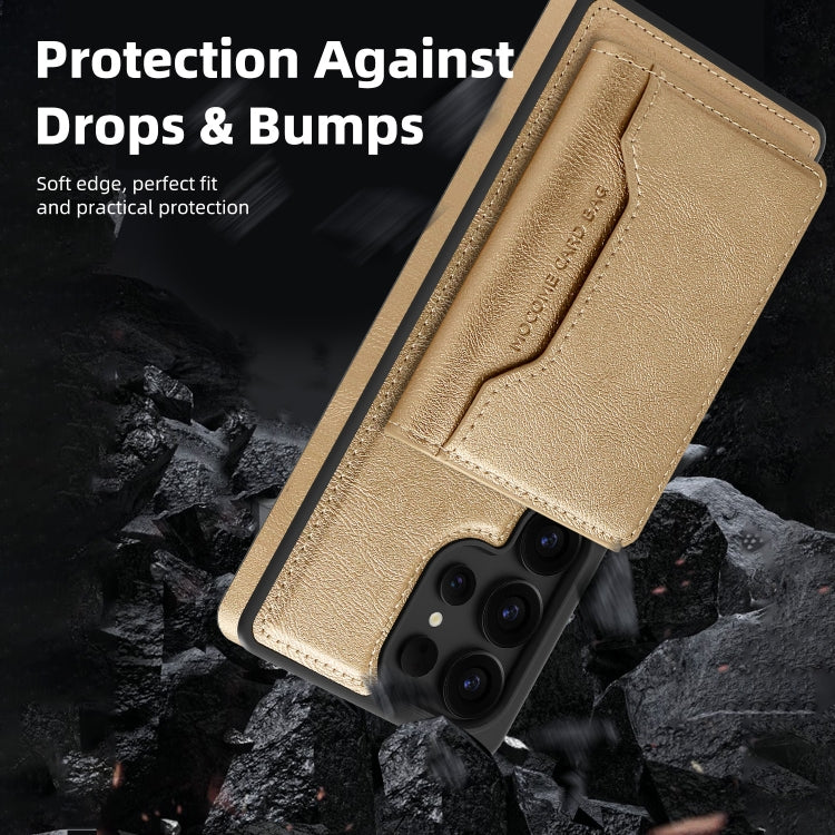 For Samsung Galaxy S25+ 5G Shield Multi-functional MagSafe Card Bag Phone Case(Desert Gold) - Galaxy S25+ 5G Cases by PMC Jewellery | Online Shopping South Africa | PMC Jewellery | Buy Now Pay Later Mobicred