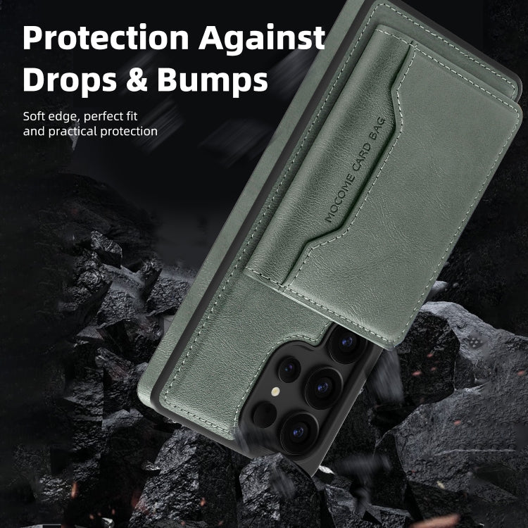 For Samsung Galaxy S25+ 5G Shield Multi-functional MagSafe Card Bag Phone Case(Green) - Galaxy S25+ 5G Cases by PMC Jewellery | Online Shopping South Africa | PMC Jewellery | Buy Now Pay Later Mobicred