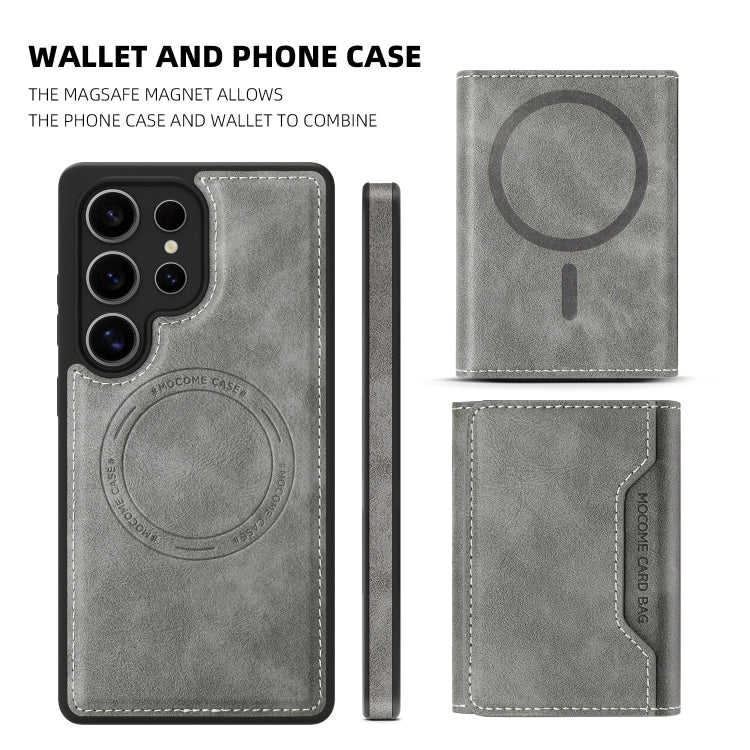 For Samsung Galaxy S25+ 5G Shield Multi-functional MagSafe Card Bag Phone Case(Grey) - Galaxy S25+ 5G Cases by PMC Jewellery | Online Shopping South Africa | PMC Jewellery | Buy Now Pay Later Mobicred