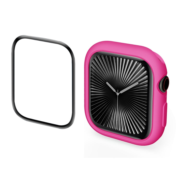 For Apple Watch Series 10 42mm ENKAY Hat-Prince 2 in 1 Candy Color TPU Watch Case with Full Coverage PMMA Soft Film(Rose) - free shipping - PMc TechLife - Order now!