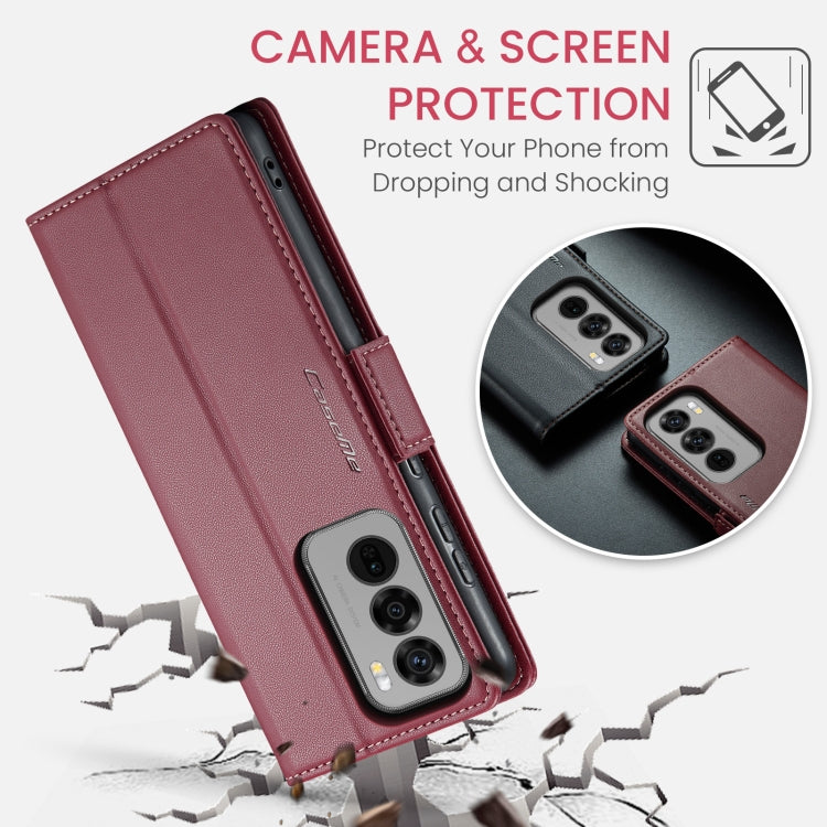 For OPPO Reno12 Pro 5G Global CaseMe 023 Butterfly Buckle Litchi Texture RFID Anti-theft Leather Phone Case(Red) - OPPO Cases by CaseMe | Online Shopping South Africa | PMC Jewellery | Buy Now Pay Later Mobicred