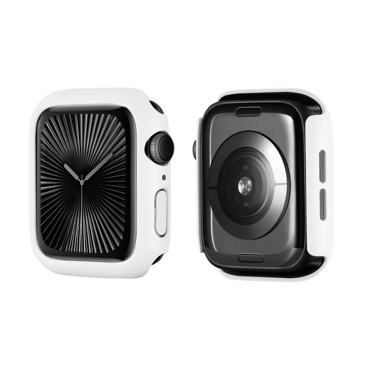 For Apple Watch Series 10 46mm ENKAY Hat-Prince 2 in 1 Solid Color PC Watch Case with Full Coverage PMMA Soft Film(White) - free shipping - PMc TechLife - Order now!
