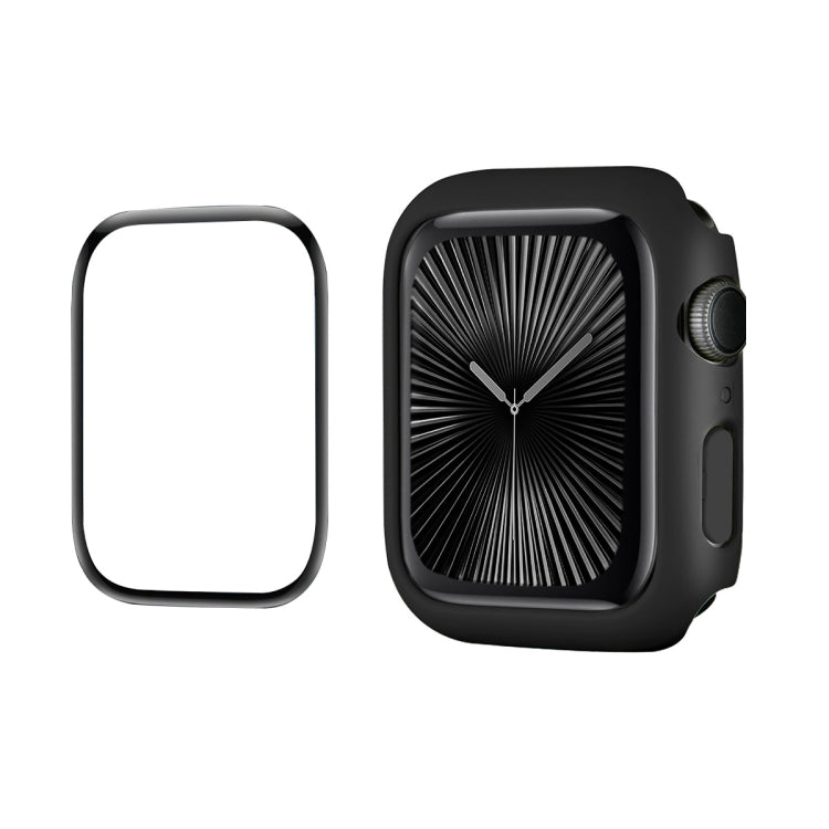 For Apple Watch Series 10 46mm ENKAY Hat-Prince 2 in 1 Solid Color PC Watch Case with Full Coverage PMMA Soft Film(Black) - free shipping - PMc TechLife - Order now!