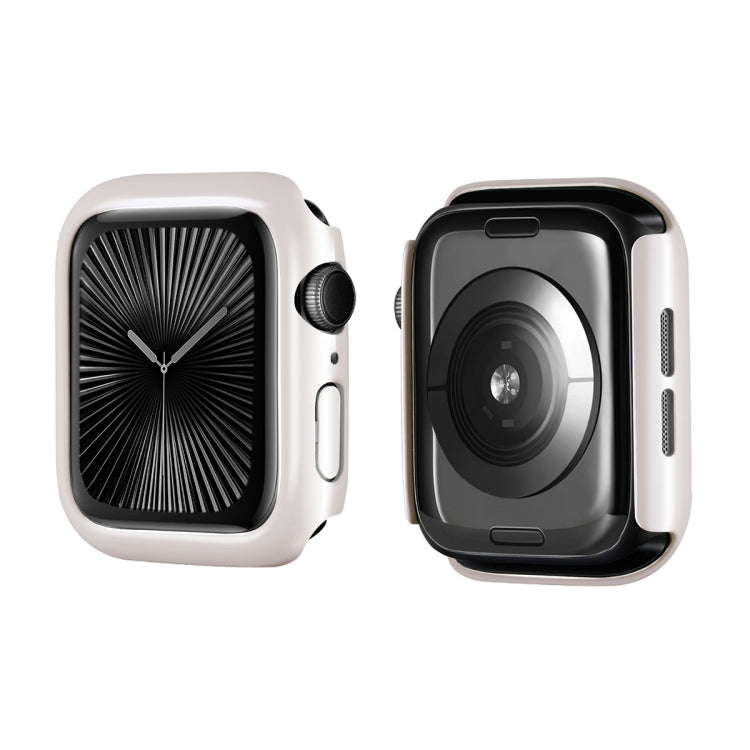For Apple Watch Series 10 42mm ENKAY Hat-Prince 2 in 1 Solid Color PC Watch Case with Full Coverage PMMA Soft Film(Silver) - free shipping - PMc TechLife - Order now!