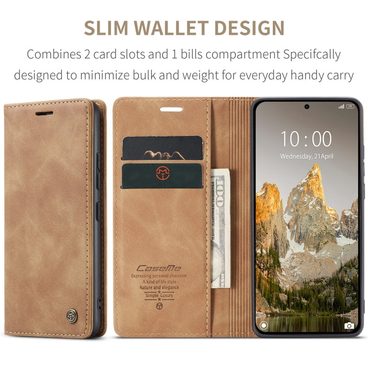 For Xiaomi 14T CaseMe 013 Multifunctional Horizontal Flip Leather Phone Case(Brown) - free shipping - PMC Jewellery - Order now!