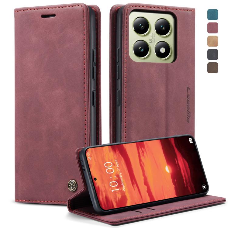 For Xiaomi 14T CaseMe 013 Multifunctional Horizontal Flip Leather Phone Case(Red) - free shipping - PMC Jewellery - Order now!