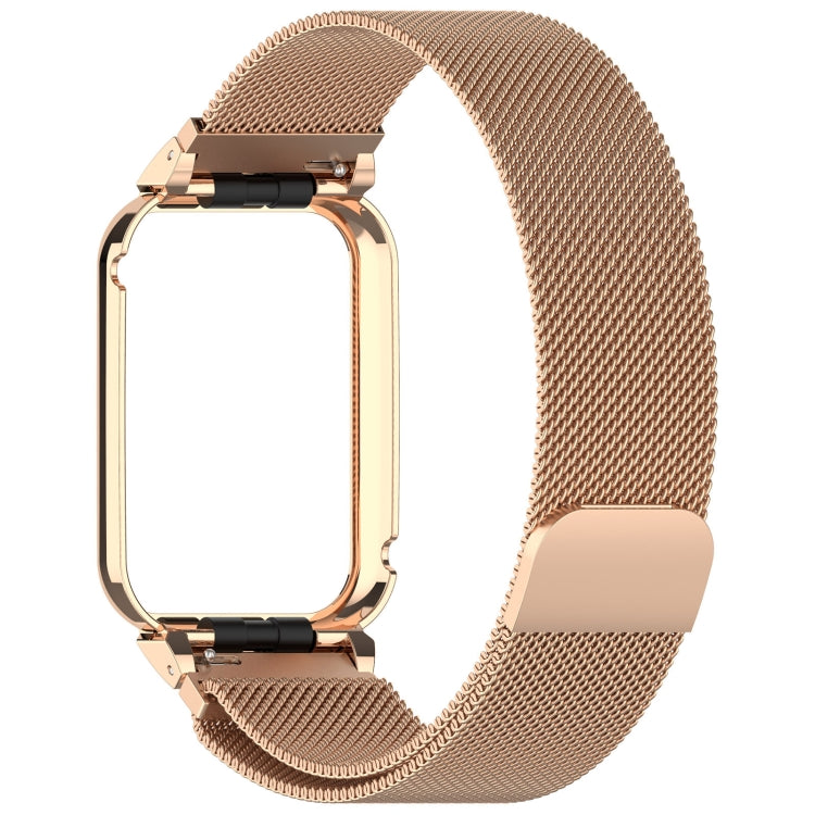 For Xiaomi Smart Band 9 Pro Metal Frame Integrated Milan Magnetic Stainless Steel Watch Band(Rose Gold) - free shipping - PMC TechLife - Order now!