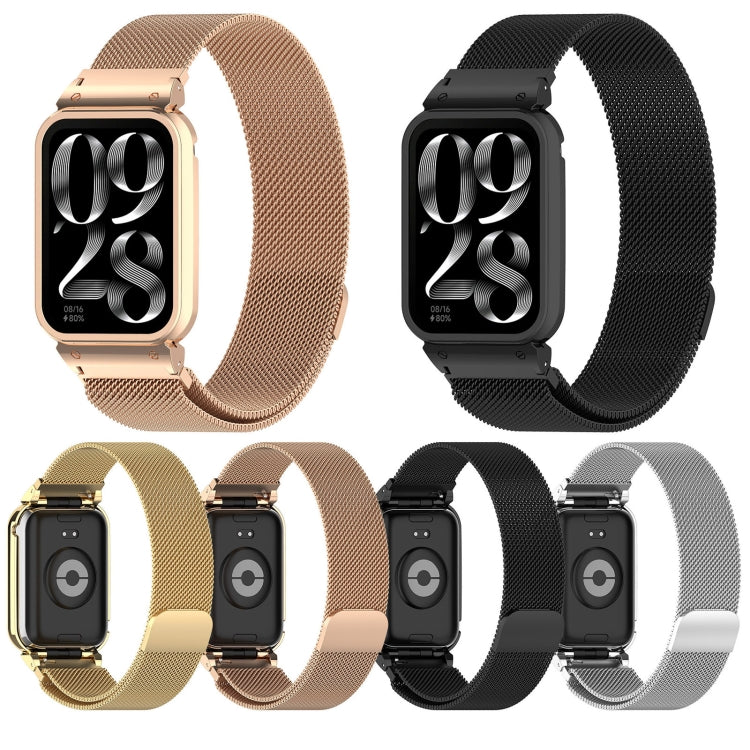 For Xiaomi Smart Band 9 Pro Metal Frame Integrated Milan Magnetic Stainless Steel Watch Band(Gold) - free shipping - PMC TechLife - Order now!