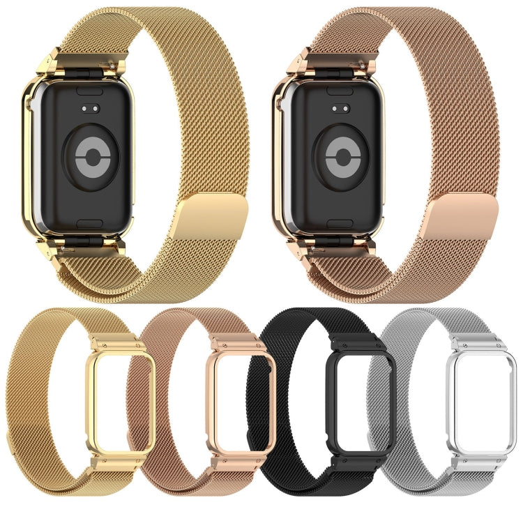For Xiaomi Smart Band 9 Pro Metal Frame Integrated Milan Magnetic Stainless Steel Watch Band(Gold) - free shipping - PMC TechLife - Order now!