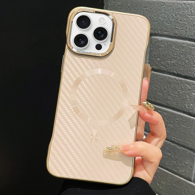 For iPhone 12 Pro Max AG Carbon Fiber Frameless MagSafe Phone Case(Pink) - iPhone 12 Pro Max Cases by PMc TechLife | Online Shopping South Africa | PMc TechLife | Buy Now Pay Later Mobicred