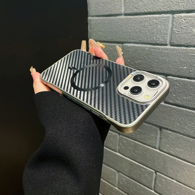 For iPhone 16 Pro AG Carbon Fiber Frameless MagSafe Phone Case(Black) - iPhone 16 Pro Cases by PMc TechLife | Online Shopping South Africa | PMc TechLife | Buy Now Pay Later Mobicred