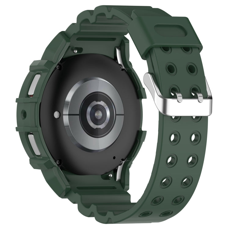 For Samsung Galaxy Watch 7 40mm Armor Silicone Watch Band with Watch Case Set(Green) - Watch Bands by PMC Jewellery | Online Shopping South Africa | PMC Jewellery | Buy Now Pay Later Mobicred