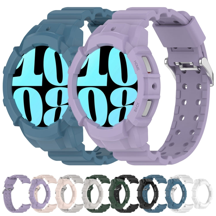 For Samsung Galaxy Watch 7 44mm Armor Silicone Watch Band with Watch Case Set(Pink) - Watch Bands by PMC Jewellery | Online Shopping South Africa | PMC Jewellery | Buy Now Pay Later Mobicred