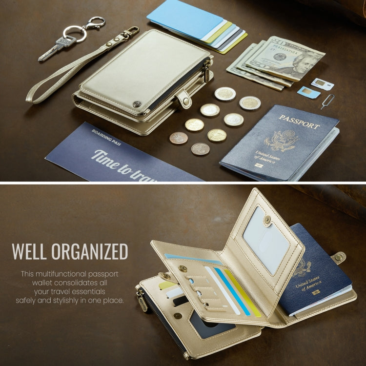 CaseMe-Me60 Multi-functional Anti-theft Swipe Passport Wallet(Gold) - free shipping - PMC Jewellery - Order now!