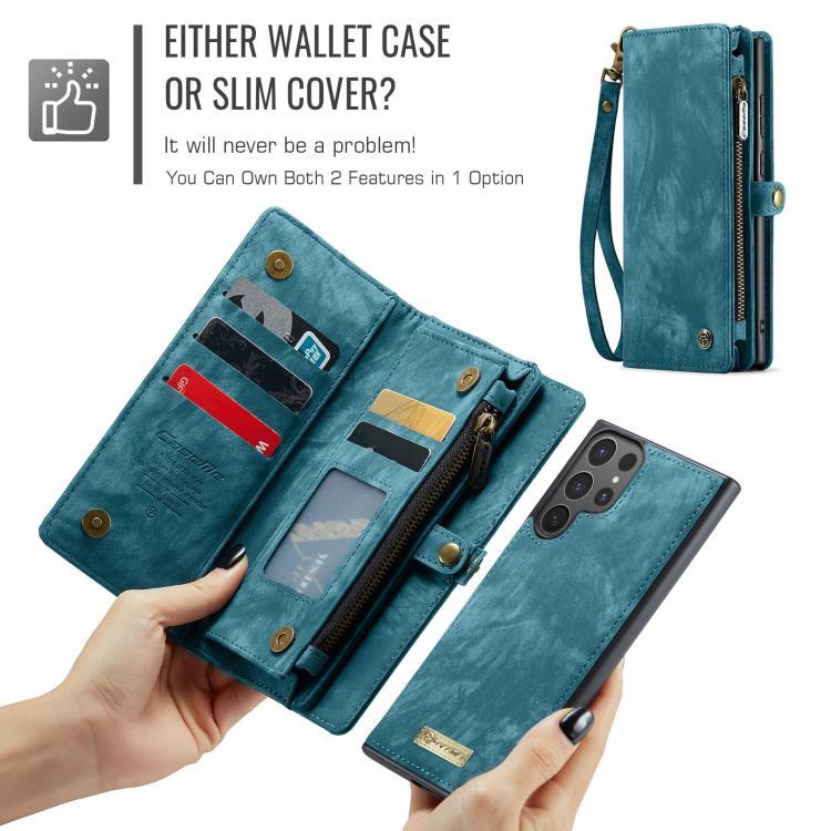 For Samsung Galaxy S25 Ultra 5G CaseMe 008 Detachable Multifunctional Leather Phone Case(Blue) - free shipping - PMC Jewellery - Order now!