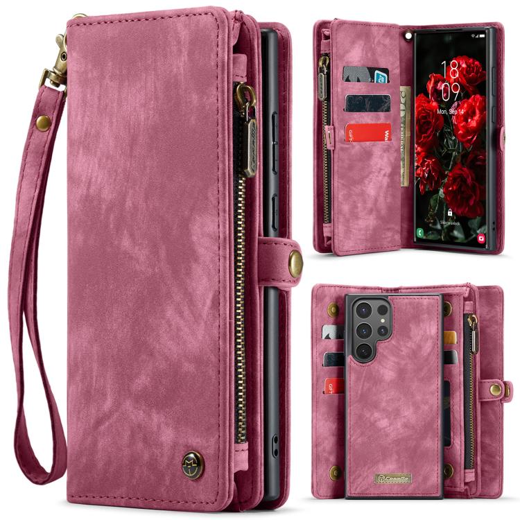 For Samsung Galaxy S25 Ultra 5G CaseMe 008 Detachable Multifunctional Leather Phone Case(Wine Red) - free shipping - PMC Jewellery - Order now!