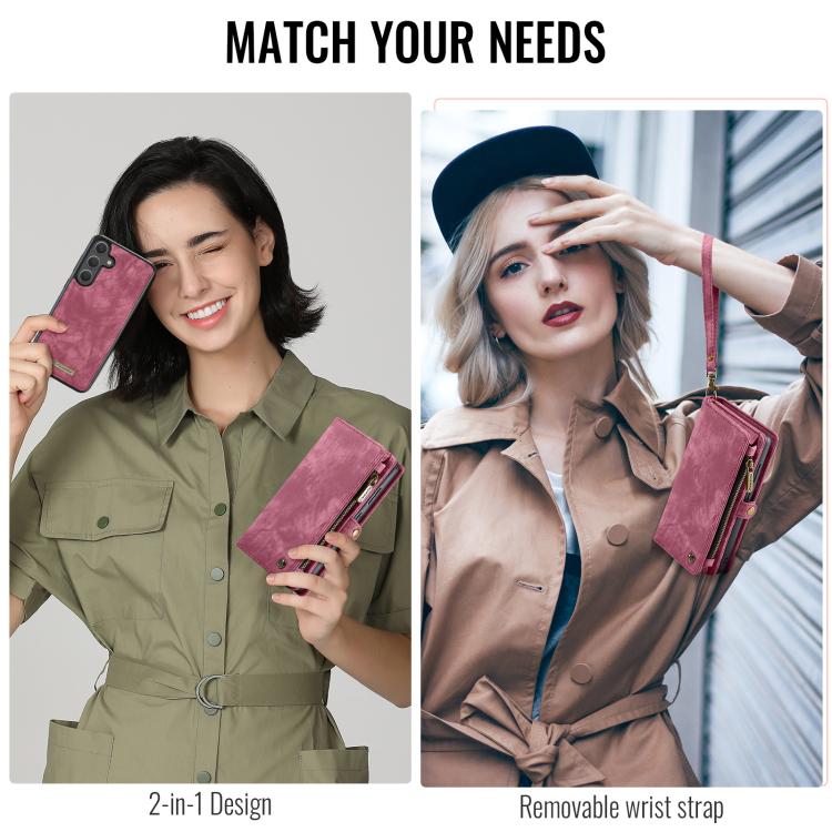 For Samsung Galaxy S25+ 5G CaseMe 008 Detachable Multifunctional Leather Phone Case(Wine Red) - Galaxy S25+ 5G Cases by CaseMe | Online Shopping South Africa | PMC TechLife | Buy Now Pay Later Mobicred