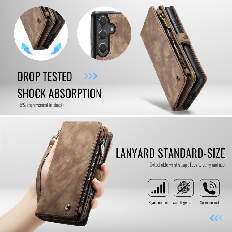For Samsung Galaxy S25+ 5G CaseMe 008 Detachable Multifunctional Leather Phone Case(Brown) - Galaxy S25+ 5G Cases by CaseMe | Online Shopping South Africa | PMC TechLife | Buy Now Pay Later Mobicred
