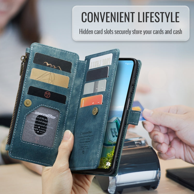 For Samsung Galaxy A16 5G CaseMe C30 Card Slots Zipper Wallet Leather Phone Case(Blue) - free shipping - PMC Jewellery - Order now!