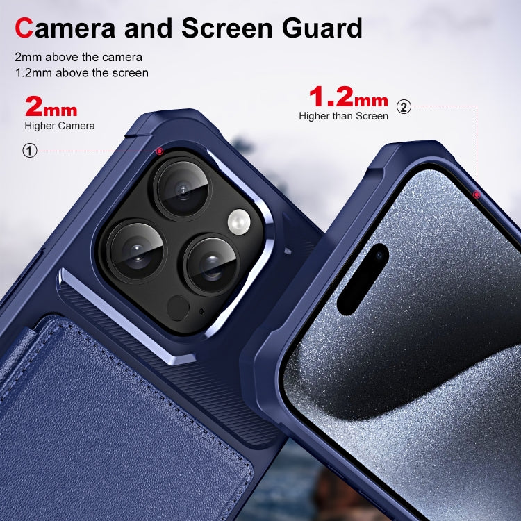 For iPhone 16 Pro ENKAY Hat-Prince Card Slot Wallet TPU Back Leather Phone Case with Lens Film(Black) - free shipping - PMC Jewellery - Order now!