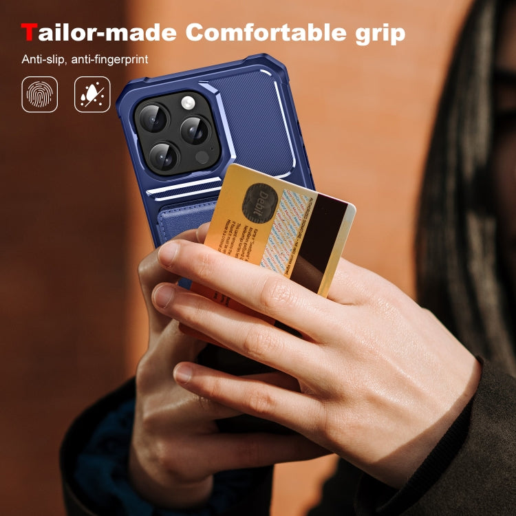 For iPhone 16 Pro ENKAY Hat-Prince Card Slot Wallet TPU Back Leather Phone Case with Lens Film(Black) - free shipping - PMC Jewellery - Order now!