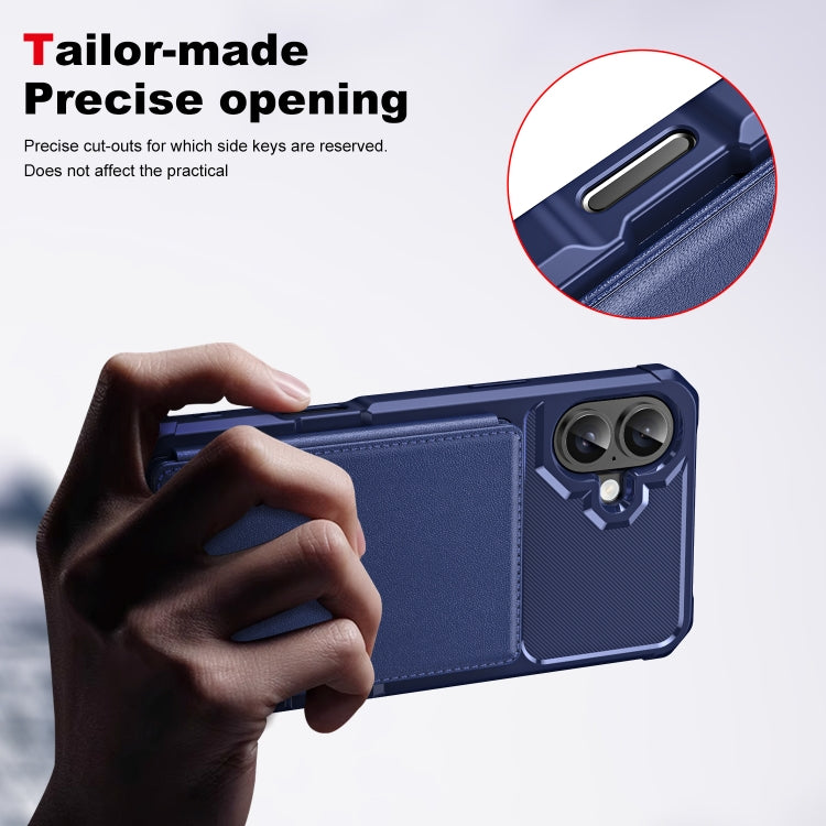 For iPhone 16 ENKAY Hat-Prince Card Slot Wallet TPU Back Leather Phone Case with Lens Film(Purple) - free shipping - PMC Jewellery - Order now!