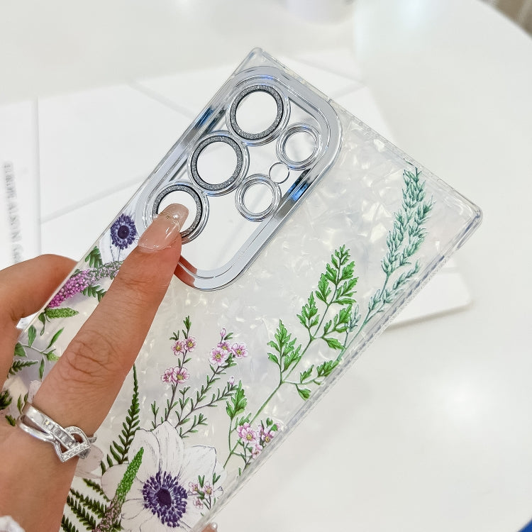 For Samsung Galaxy S25+ 5G Electroplating Flowers Plants Texture TPU Phone Case(Sakura FL12) - Galaxy S25+ 5G Cases by PMC Jewellery | Online Shopping South Africa | PMC Jewellery | Buy Now Pay Later Mobicred