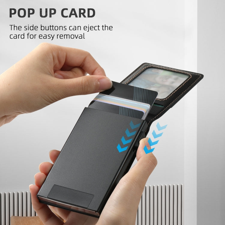 For iPhone 16 Suteni H19 Oil Wax 2-in-1 MagSafe Removable Card Box Back Phone Case(Black) - free shipping - PMC Jewellery - Order now!