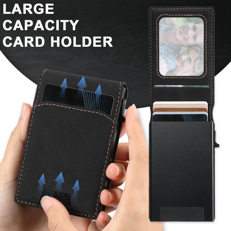 For iPhone 16e Suteni H19 Litchi Grain 2-in-1 MagSafe Removable Card Box Back Phone Case(Black) - free shipping - PMC TechLife - Order now!