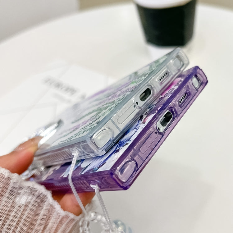 For Samsung Galaxy S25+ 5G Electroplating Flowers Plants Texture Wristband TPU Phone Case(Sakura FL12) - free shipping - PMC Jewellery - Order now!