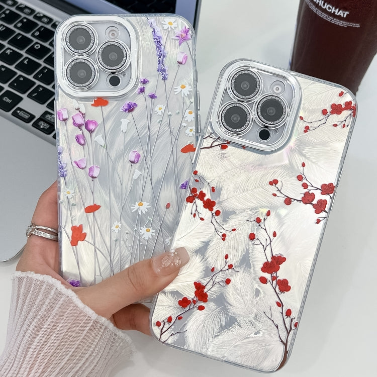 For iPhone 16e Electroplating Flower Texture TPU Phone Case(Little Wildflower SH3) - iPhone 16e Cases by PMC TechLife | Online Shopping South Africa | PMC TechLife | Buy Now Pay Later Mobicred