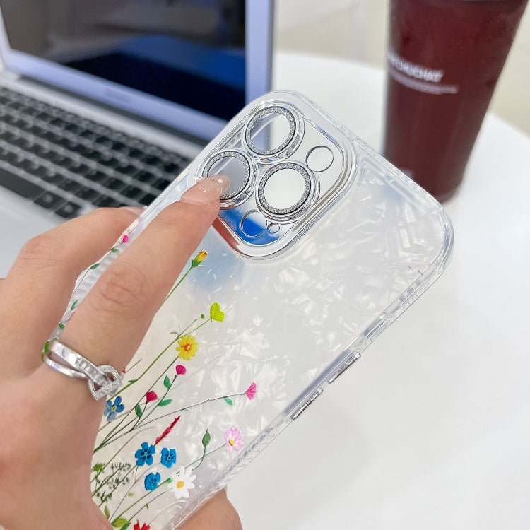 For iPhone 16e Electroplating Flower Texture TPU Phone Case(Yellow Wildflower SH6) - iPhone 16e Cases by PMC TechLife | Online Shopping South Africa | PMC TechLife | Buy Now Pay Later Mobicred