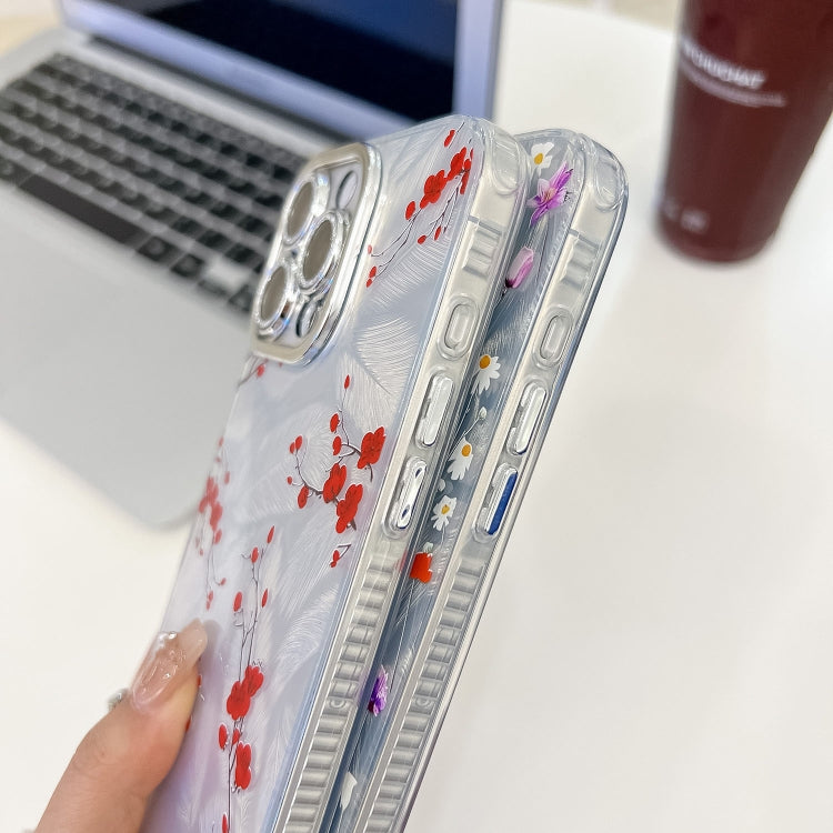 For iPhone 16e Electroplating Flower Texture TPU Phone Case(Little Wildflower SH3) - iPhone 16e Cases by PMC TechLife | Online Shopping South Africa | PMC TechLife | Buy Now Pay Later Mobicred