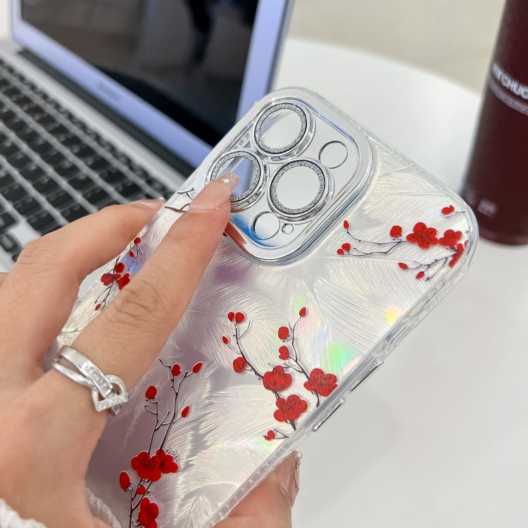 For iPhone 16e Electroplating Flower Texture Wristband TPU Phone Case(Purple Wildflowers SH1) - iPhone 16e Cases by PMC TechLife | Online Shopping South Africa | PMC TechLife | Buy Now Pay Later Mobicred