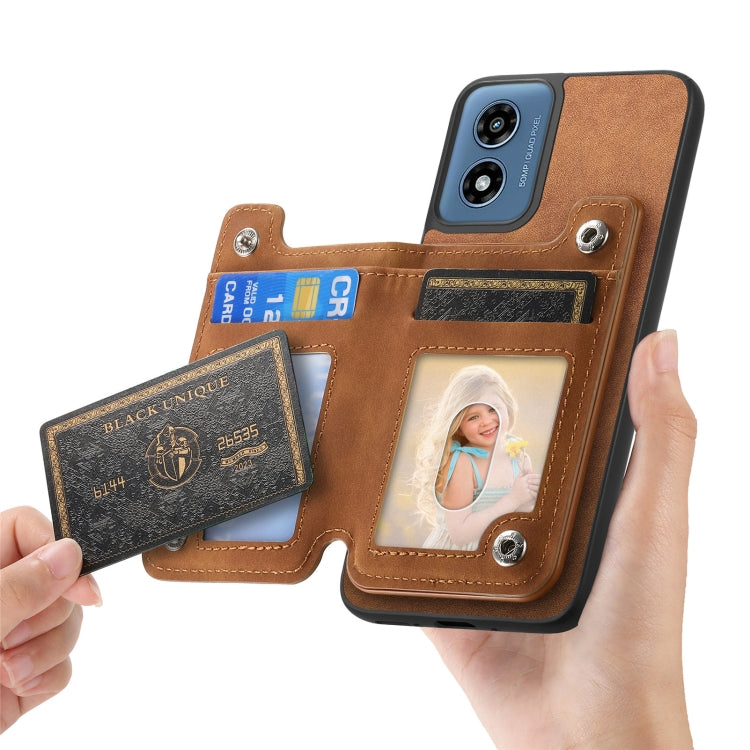 For Motorola Moto G Power 2024 5G Retro MagSafe Zipper Wallet Card Bag Back Phone Case(Brown) - Motorola Cases by PMC TechLife | Online Shopping South Africa | PMC TechLife | Buy Now Pay Later Mobicred
