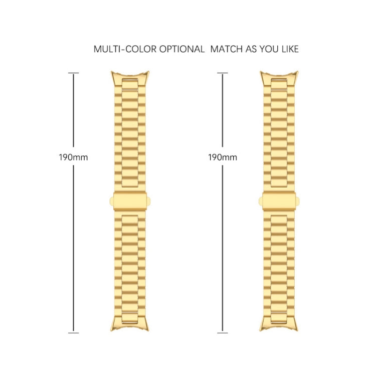 For Google Pixel Watch 3 45mm Three Beads Stainless Steel Folding Buckle Integrated Watch Band(Silver) - free shipping - PMC TechLife - Order now!