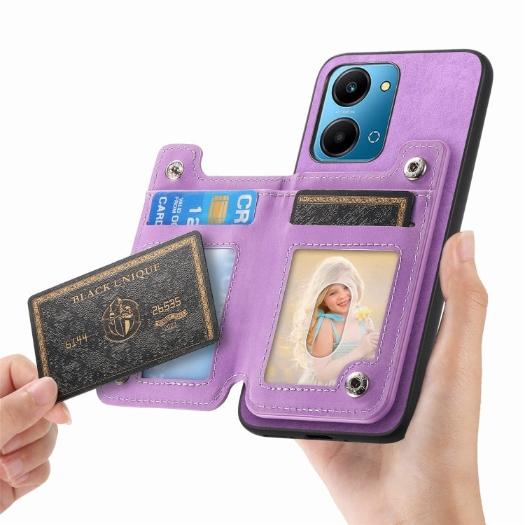 For Honor Play 50 Plus 5G Retro MagSafe Zipper Wallet Card Bag Back Phone Case(Purple) - free shipping - PMC TechLife - Order now!