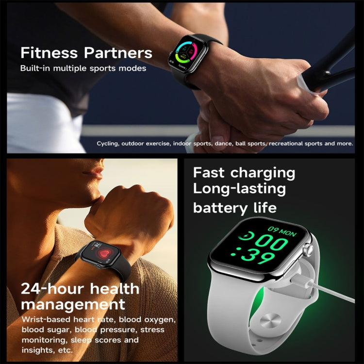 KL08 2.04 inch Color Screen Smart Watch Silicone Strap, Support Bluetooth Call(Pink) - Smart Watches by PMC TechLife | Online Shopping South Africa | PMC TechLife | Buy Now Pay Later Mobicred