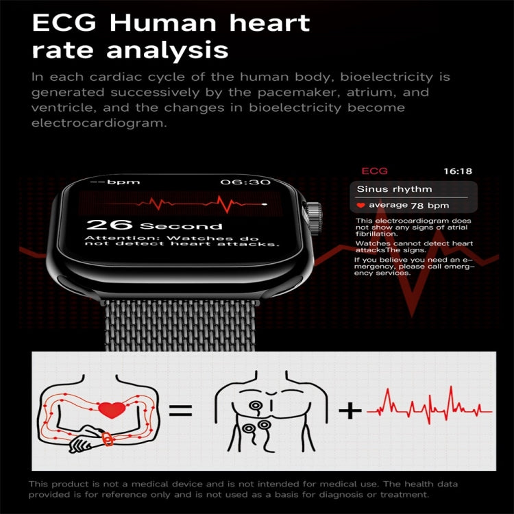 KL08 2.04 inch Color Screen Smart Watch Milan Steel Strap, Support Bluetooth Call(Silver) - Smart Watches by PMC TechLife | Online Shopping South Africa | PMC TechLife | Buy Now Pay Later Mobicred